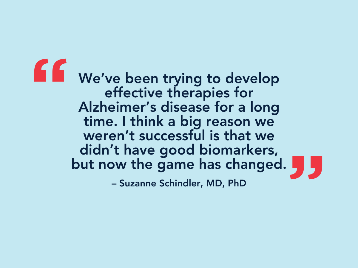 Suzanne Schindler and her diagnostic test for Alzheimer's